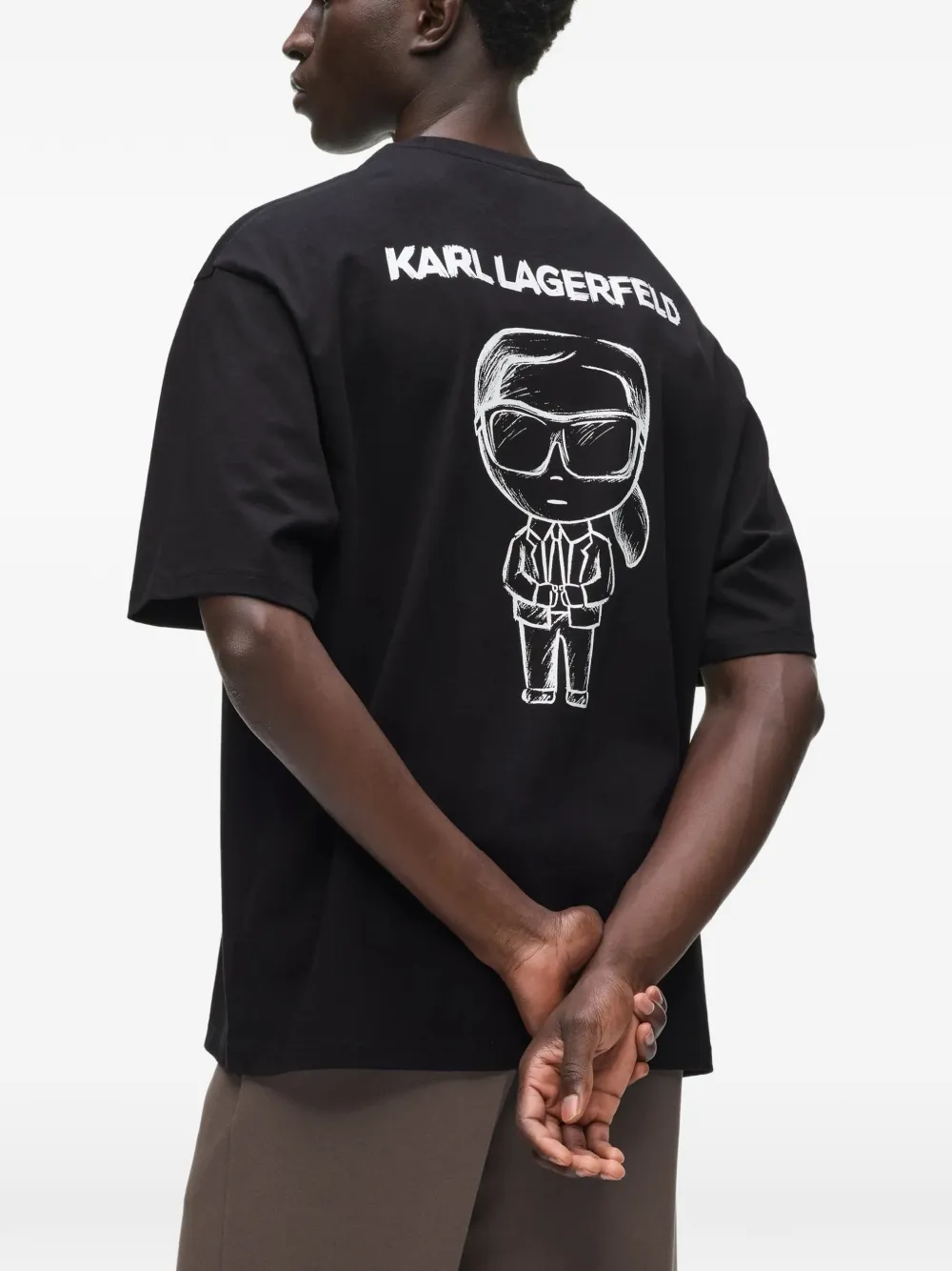 Karl Lagerfeld Ikon sketch T-shirt Zwart