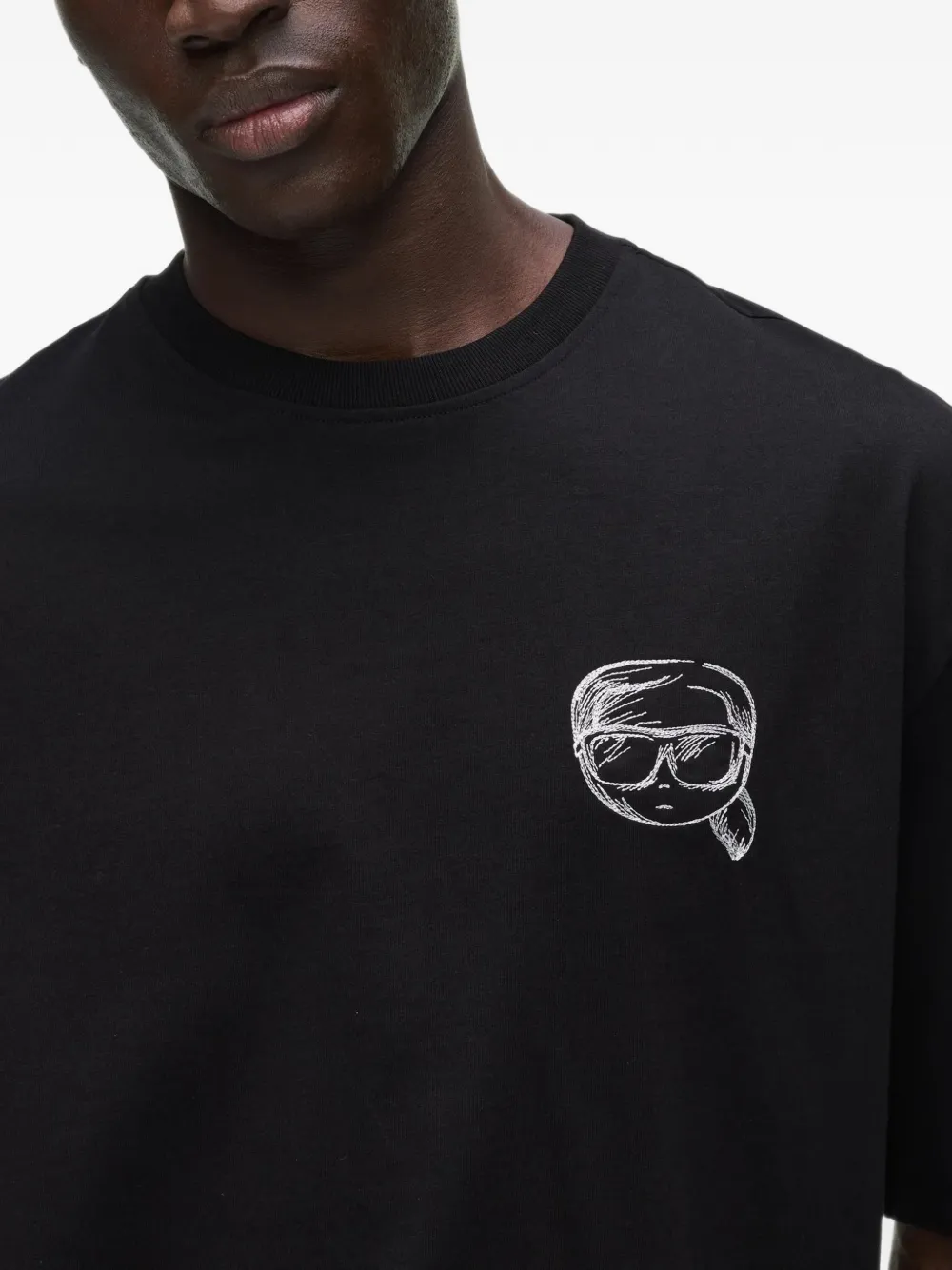 Karl Lagerfeld Ikon sketch T-shirt Zwart