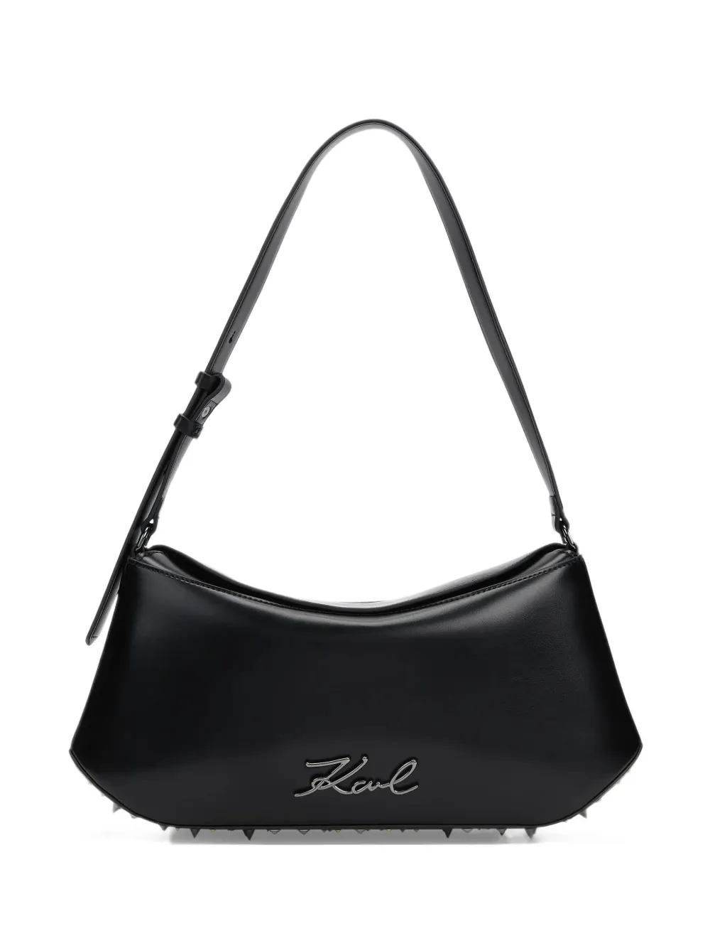 Karl Lagerfeld K/Signature studs elongated shoulder bag - Black