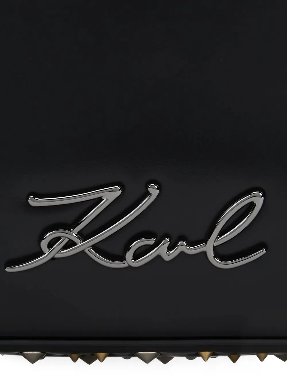 Karl Lagerfeld K Signature studs elongated shoulder bag Zwart