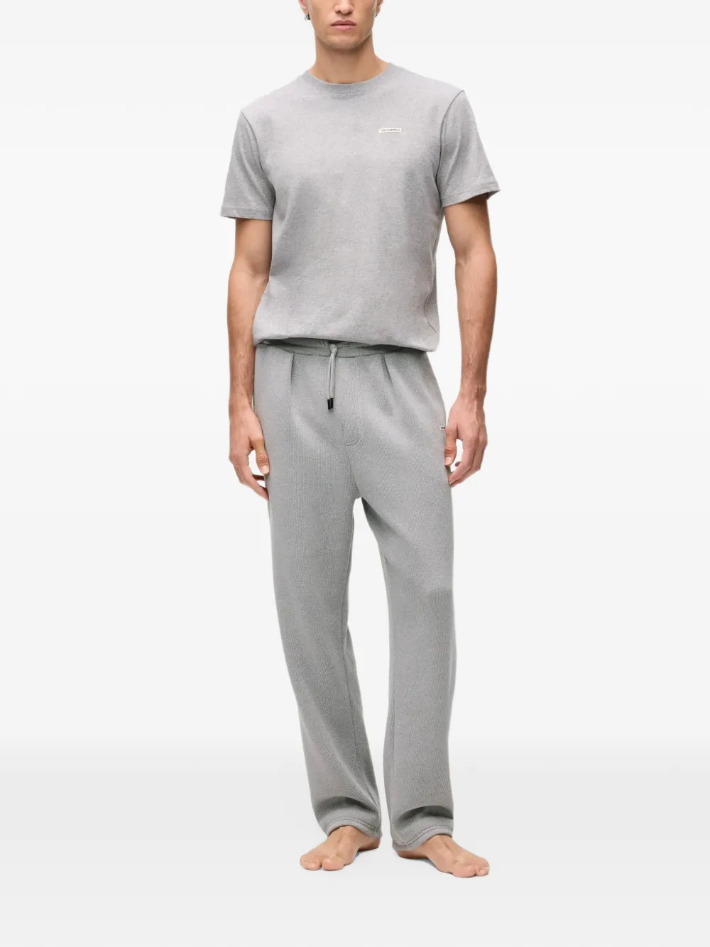 Karl Lagerfeld logo rib loungewear sweatpants Grijs