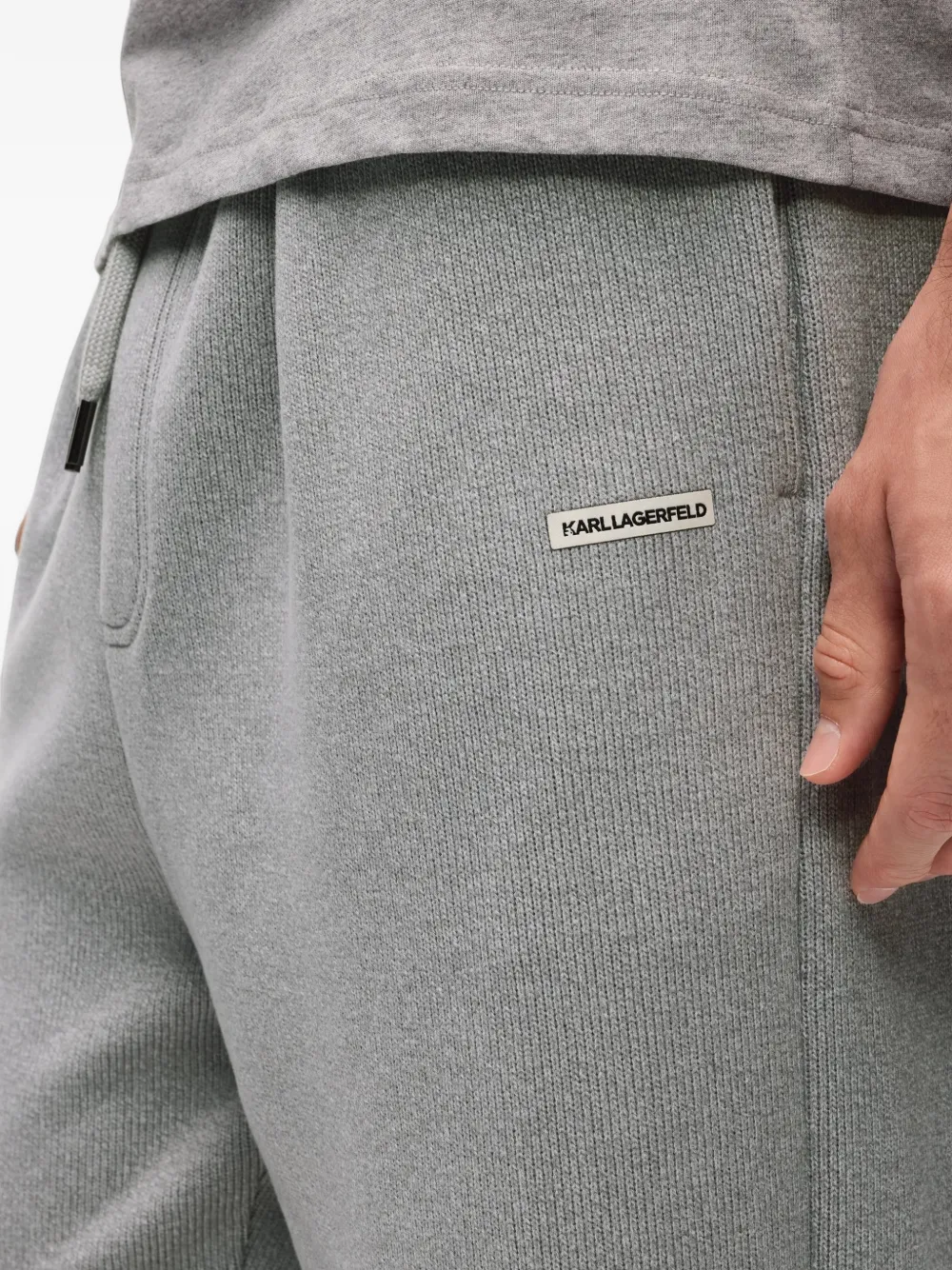 Karl Lagerfeld logo rib loungewear sweatpants Grijs