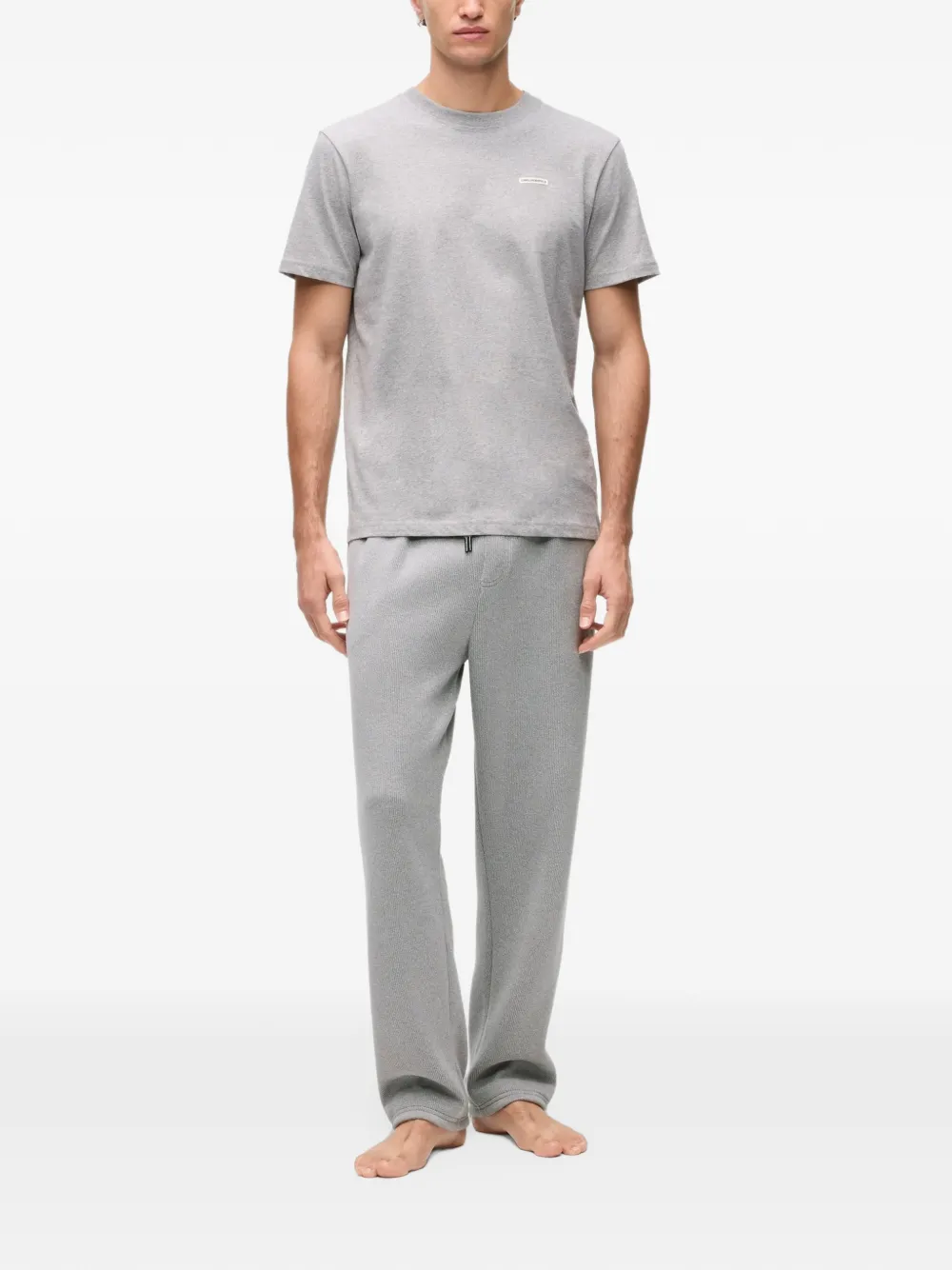 Karl Lagerfeld logo rib loungewear sweatpants Grijs