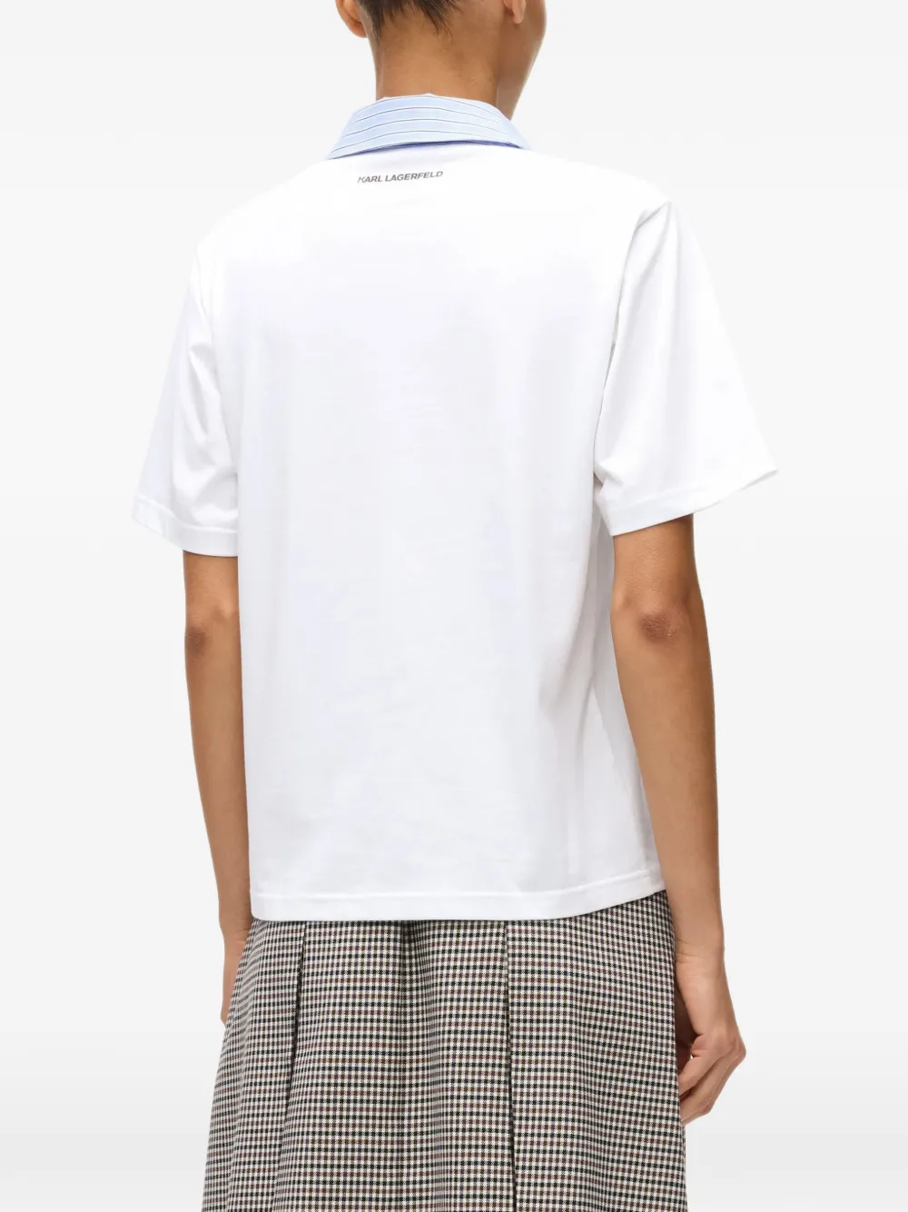 Karl Lagerfeld Ikon collar and tie polo shirt Wit