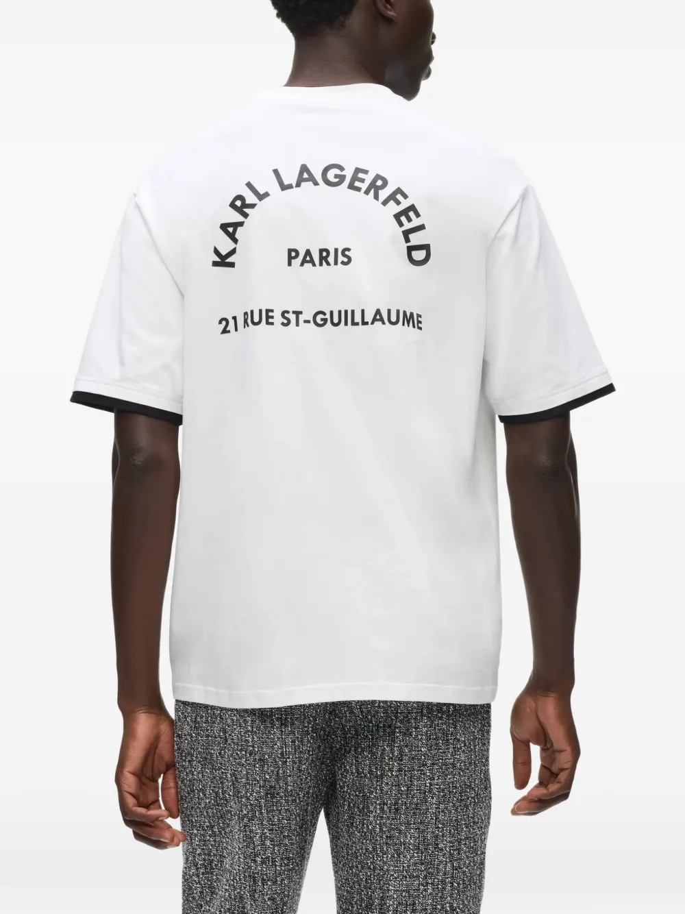 Karl Lagerfeld 21 Rue St-Guillaume double-collar T-shirt Wit