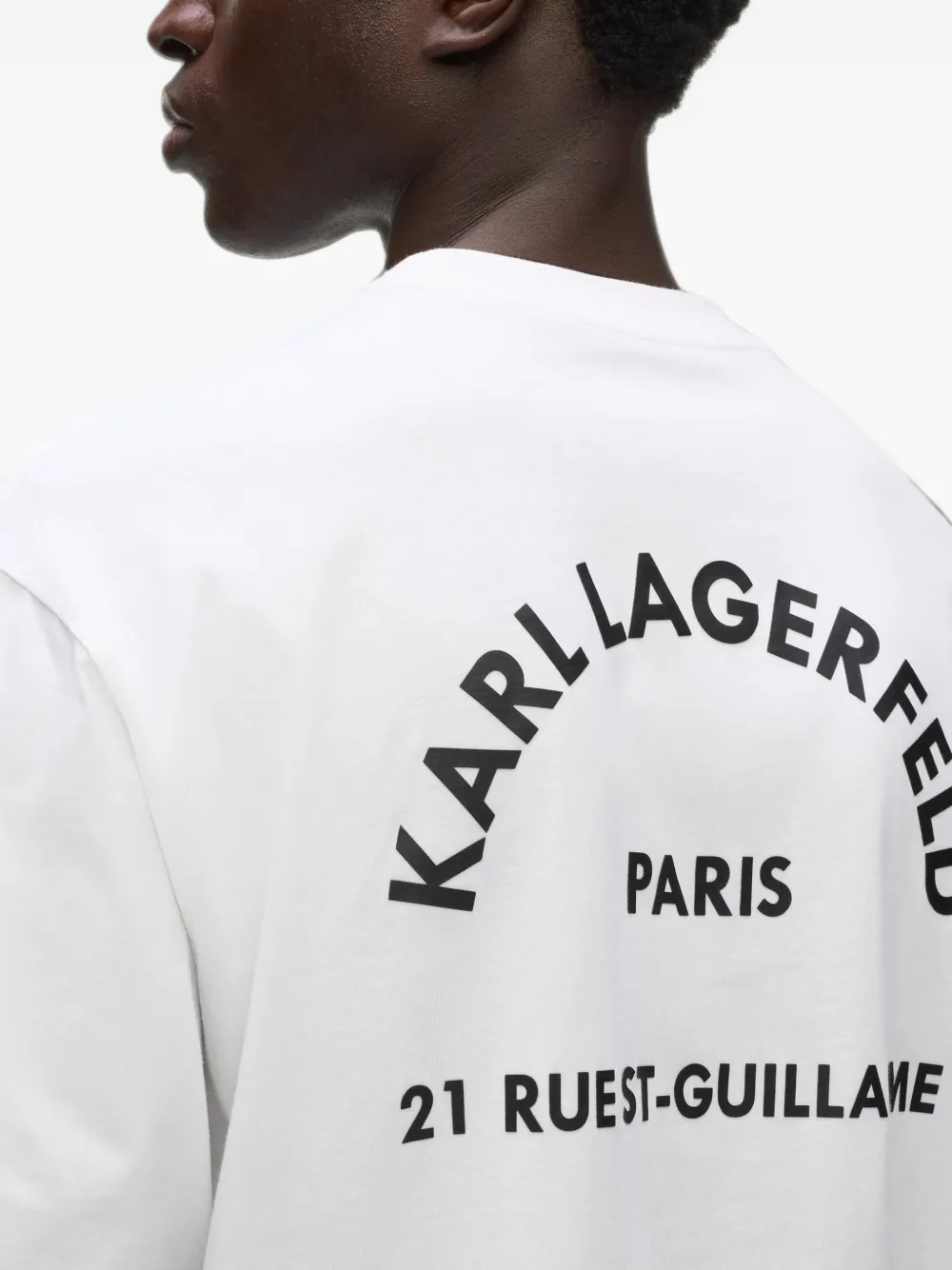 Karl Lagerfeld 21 Rue St-Guillaume double-collar T-shirt Wit