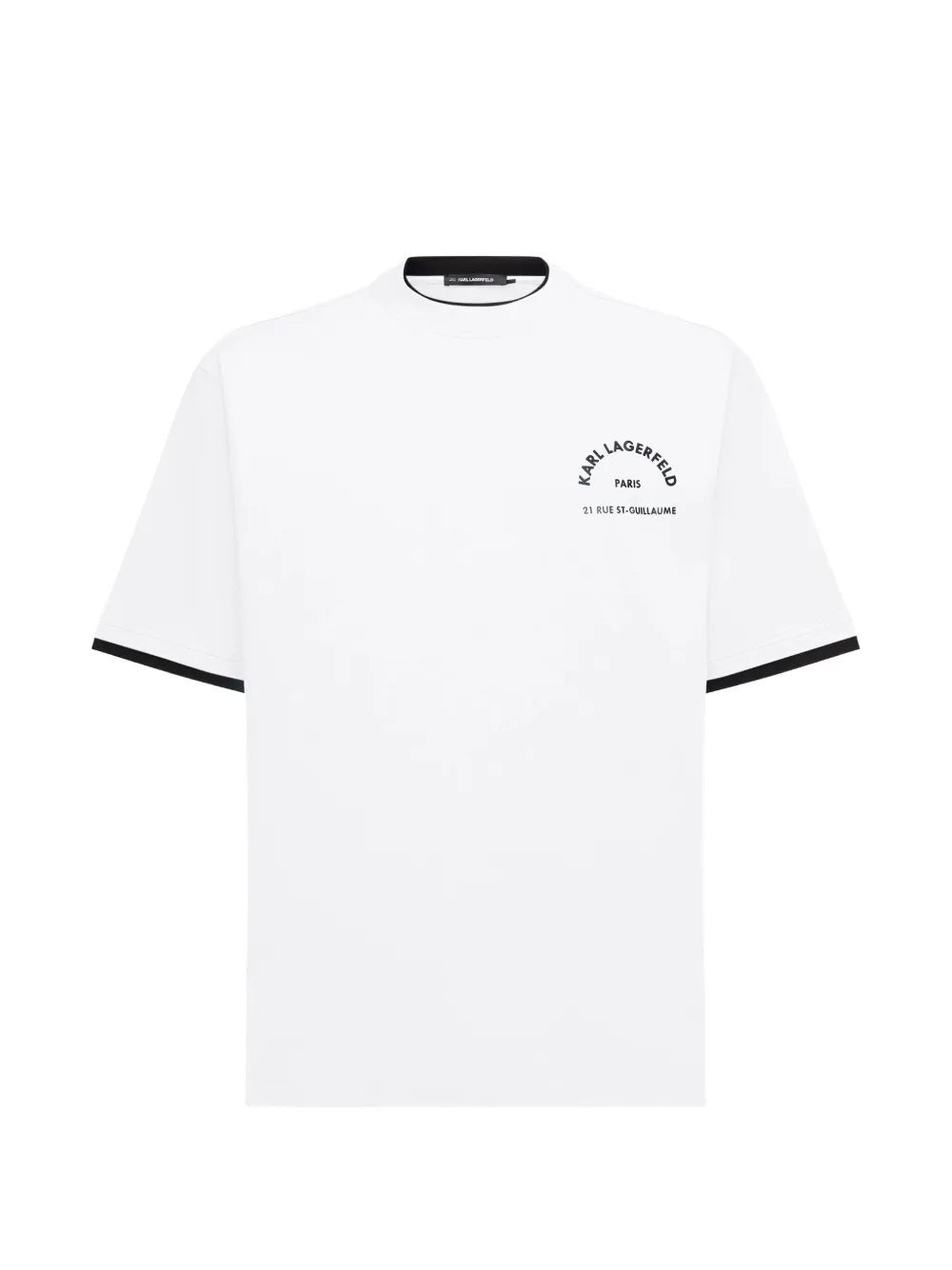 Karl Lagerfeld 21 Rue St-Guillaume double-collar T-shirt Wit