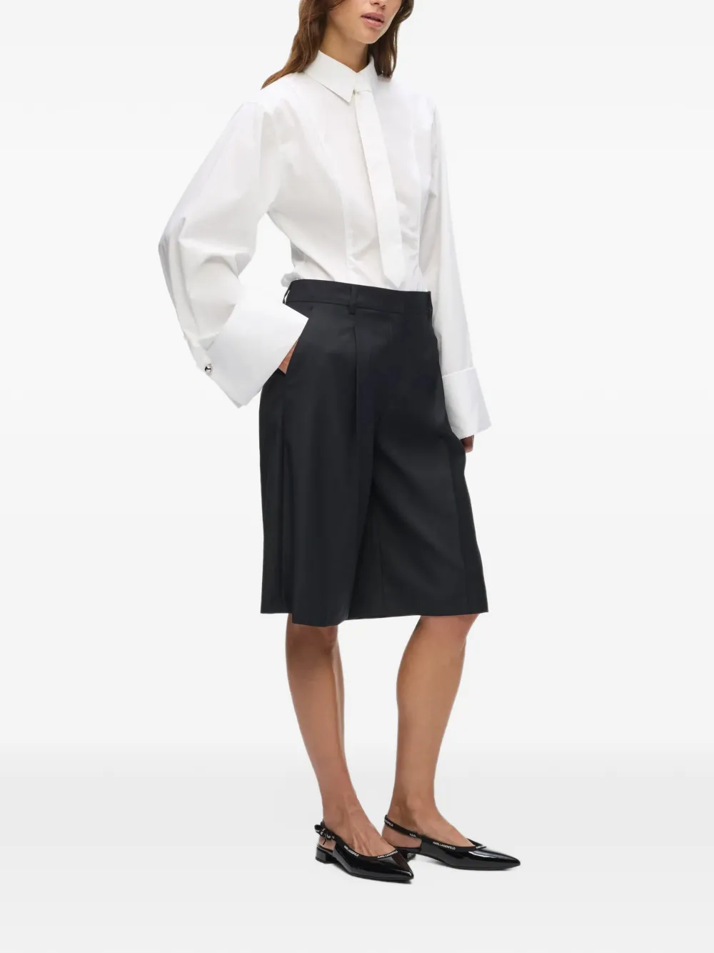 Karl Lagerfeld straight-leg bermuda shorts Zwart