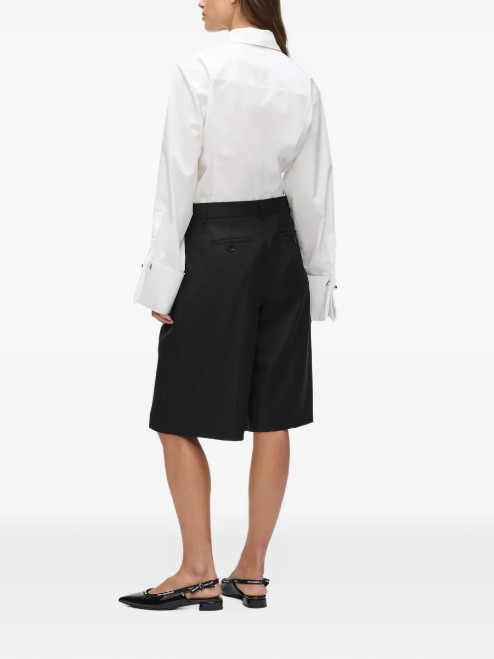 Karl Lagerfeld straight-leg bermuda shorts Zwart