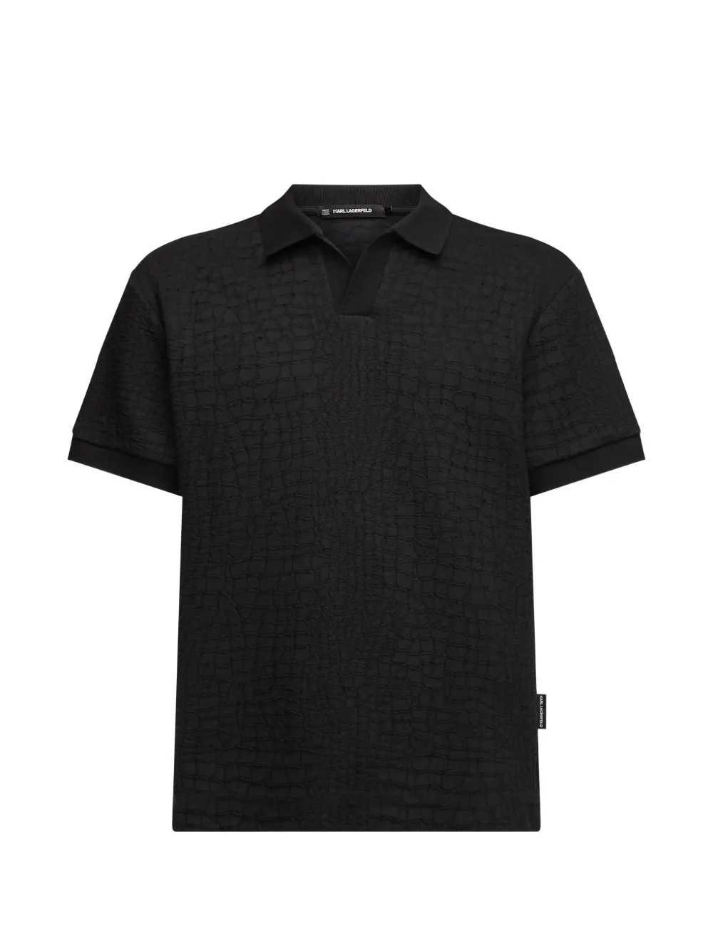 Karl Lagerfeld croco-effect T-shirt Zwart