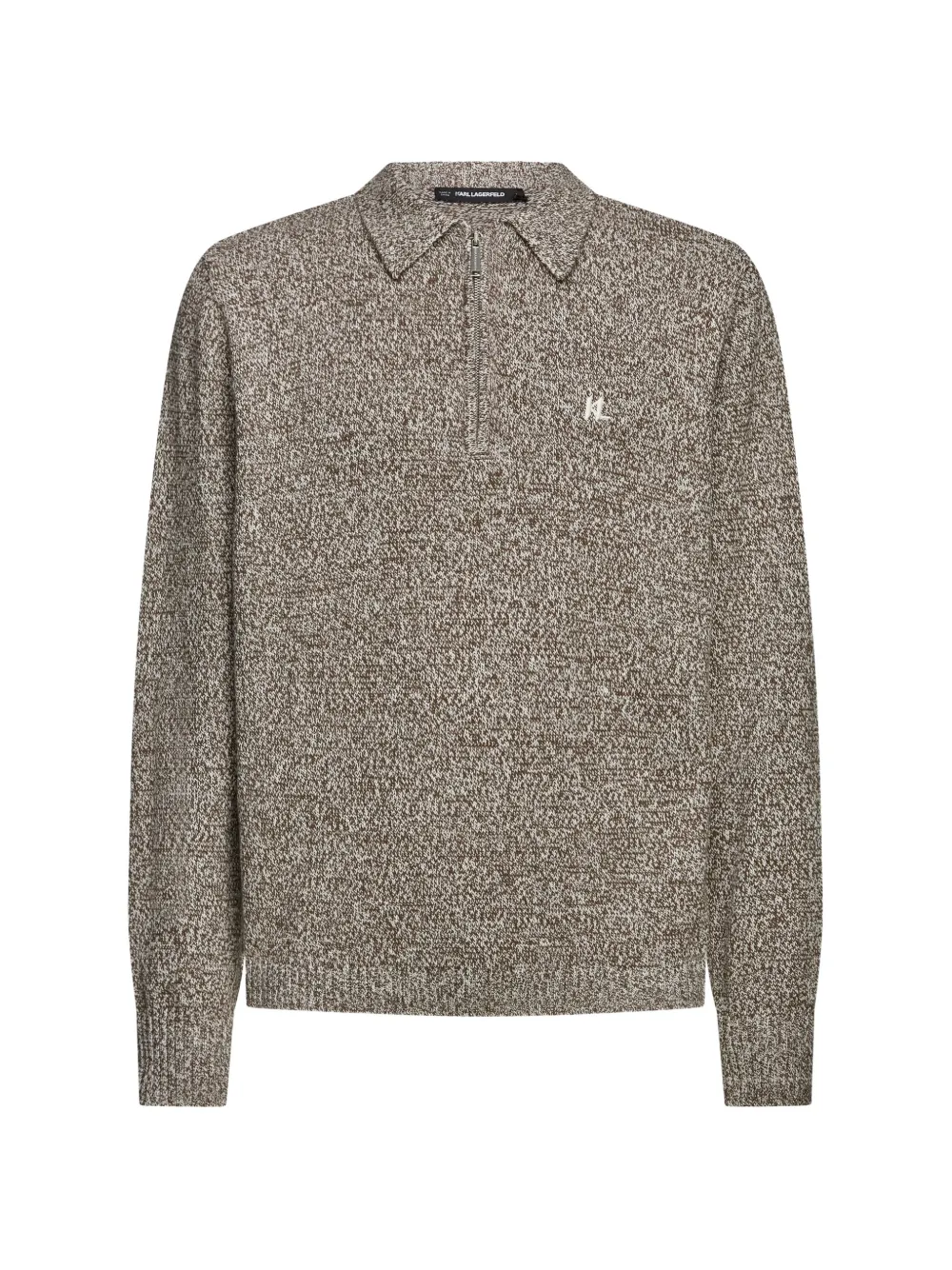 Karl Lagerfeld zip-fastening long-sleeve polo shirt Bruin