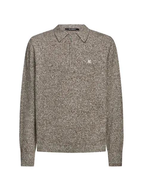 Karl Lagerfeld zip-fastening long-sleeve polo shirt