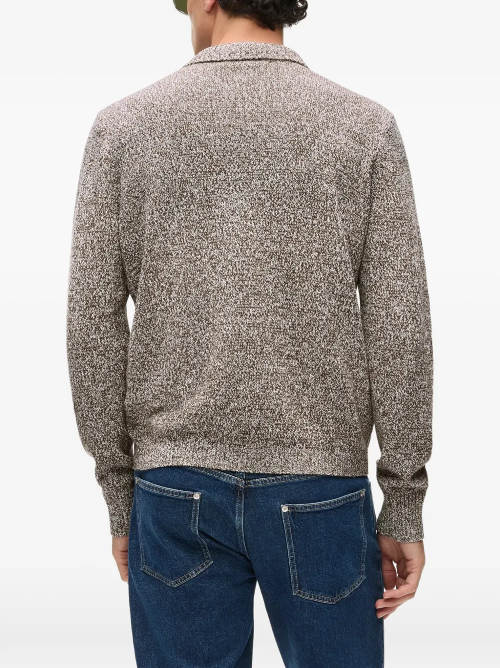 Karl Lagerfeld zip-fastening long-sleeve polo shirt Bruin