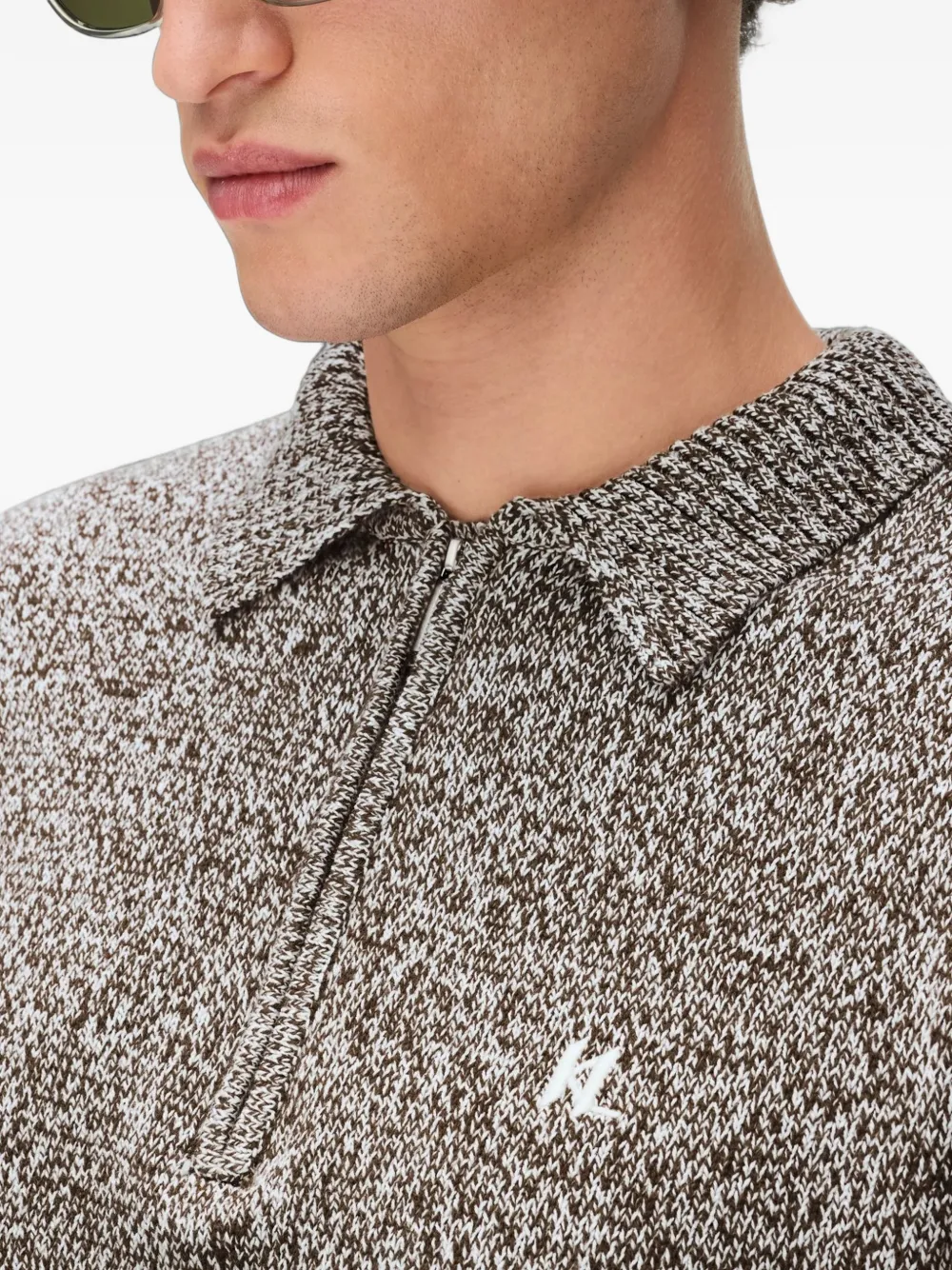 Karl Lagerfeld zip-fastening long-sleeve polo shirt Bruin