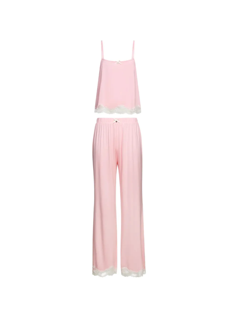 Karl Lagerfeld lace-trim pajamas set Roze