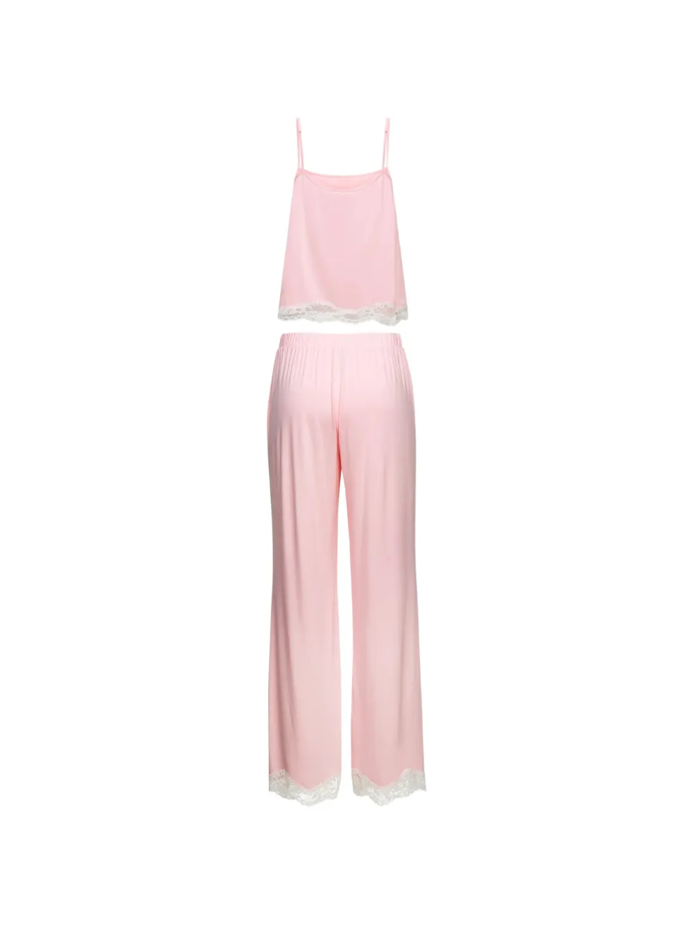 Karl Lagerfeld lace-trim pajamas set Roze