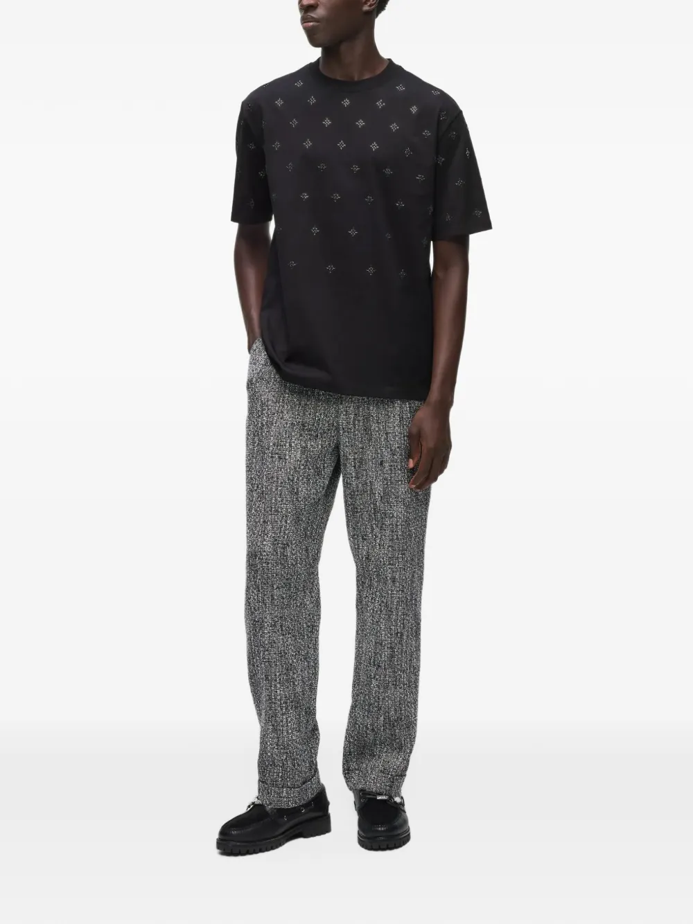 Karl Lagerfeld embellished T-shirt Zwart