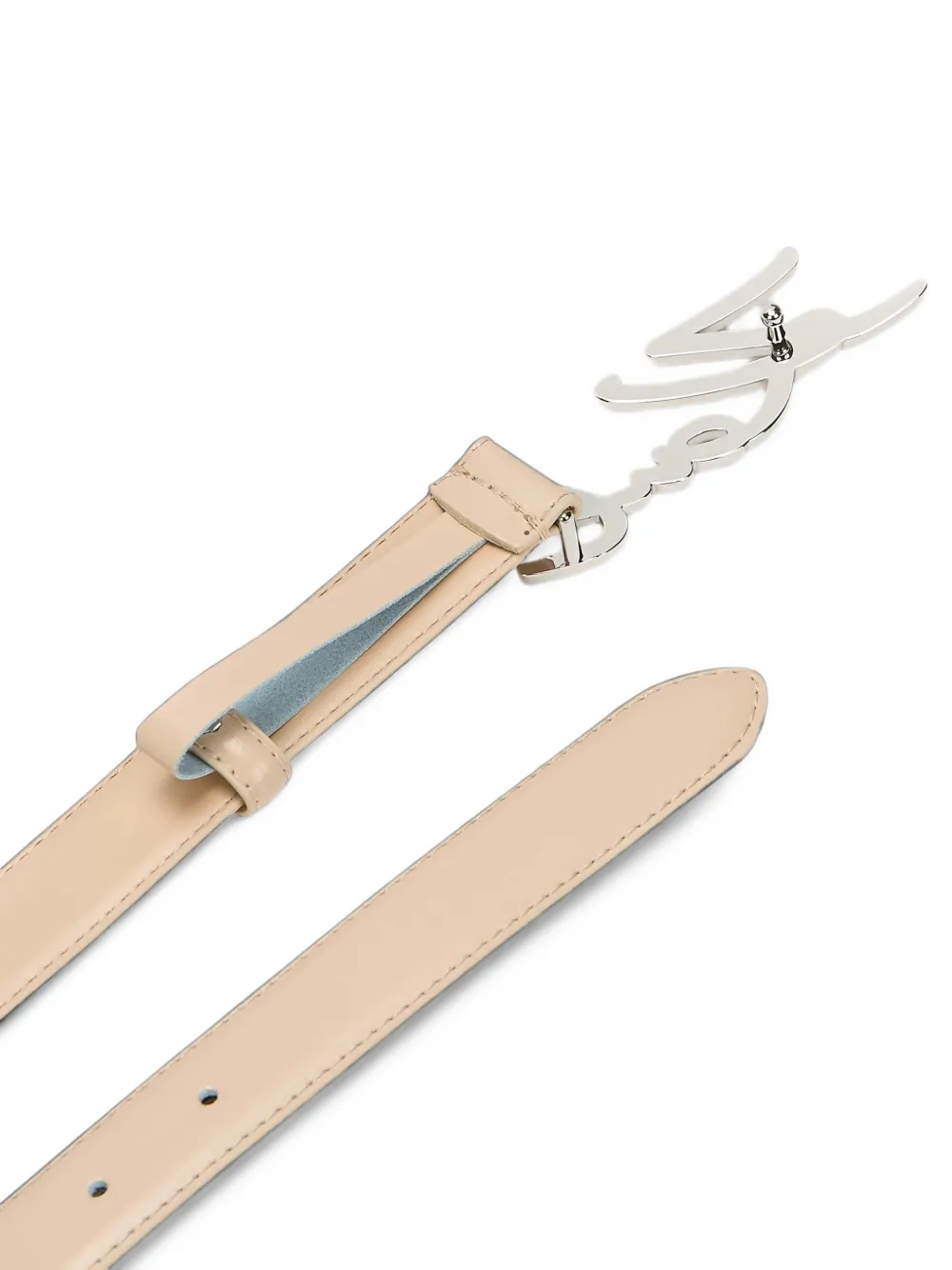 Karl Lagerfeld K Signature leather belt Beige