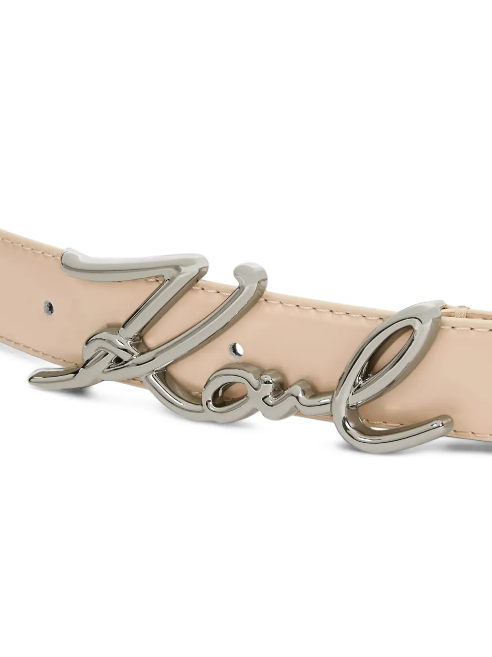 Karl Lagerfeld K Signature leather belt Beige