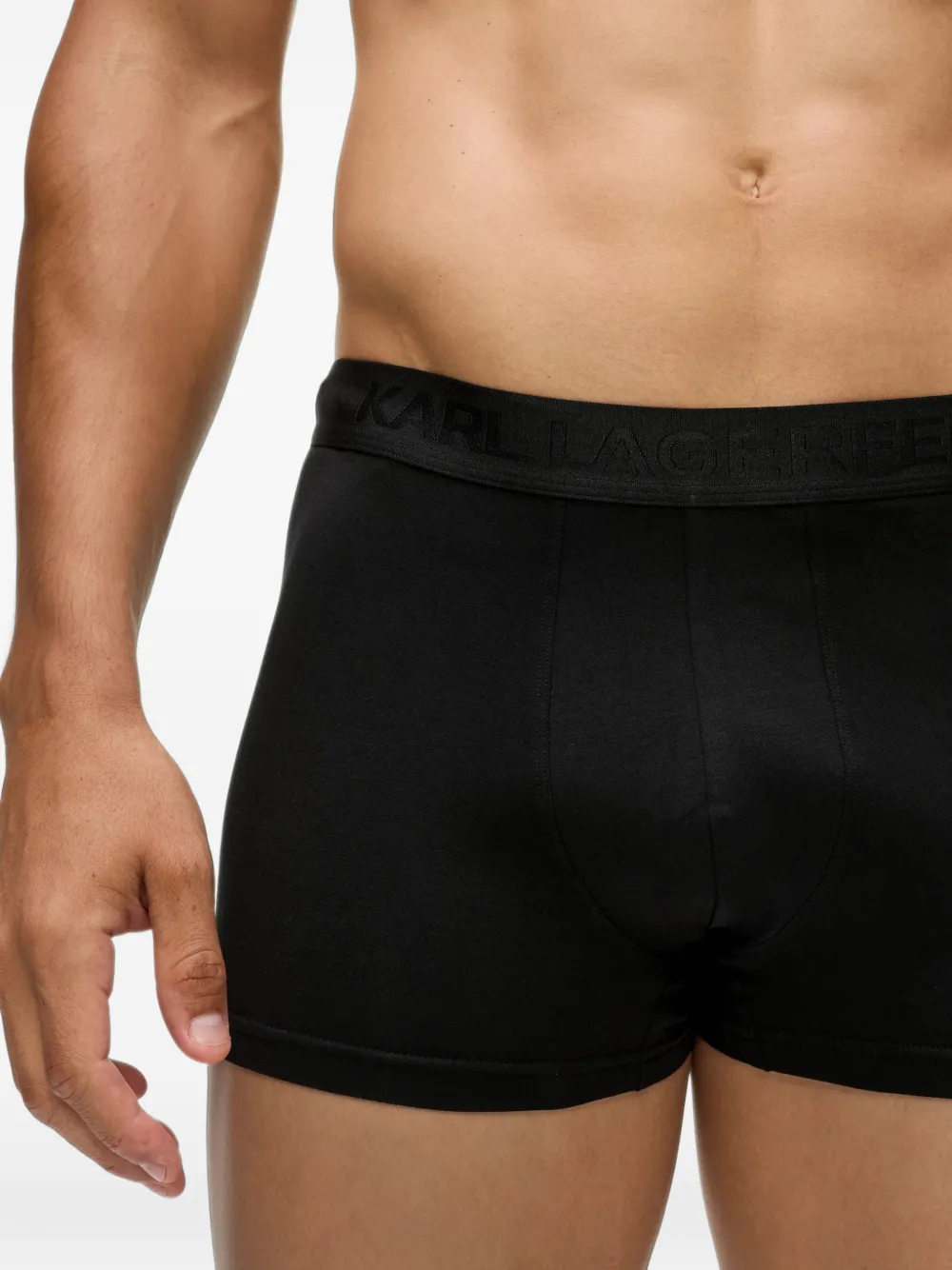 Karl Lagerfeld Vijf boxershorts met tonaal logo Zwart
