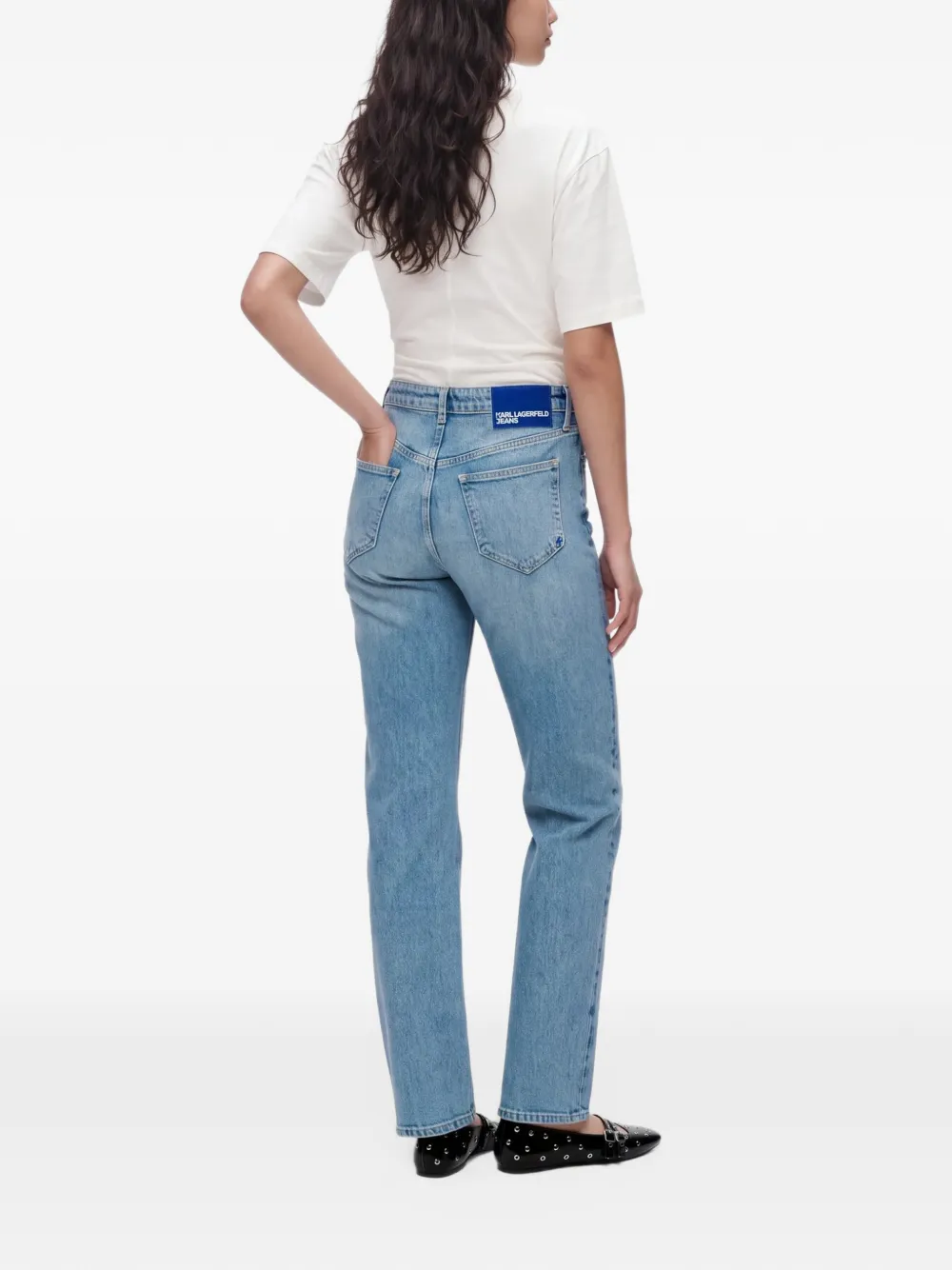 Karl Lagerfeld Jeans high-rise straight-leg jeans Blauw