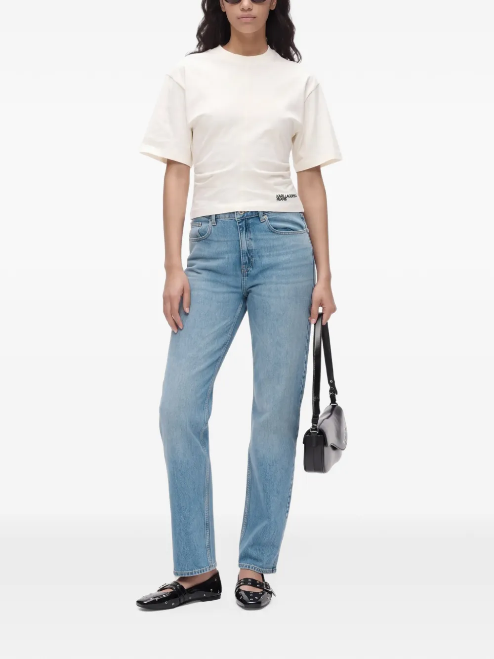 Karl Lagerfeld Jeans high-rise straight-leg jeans Blauw
