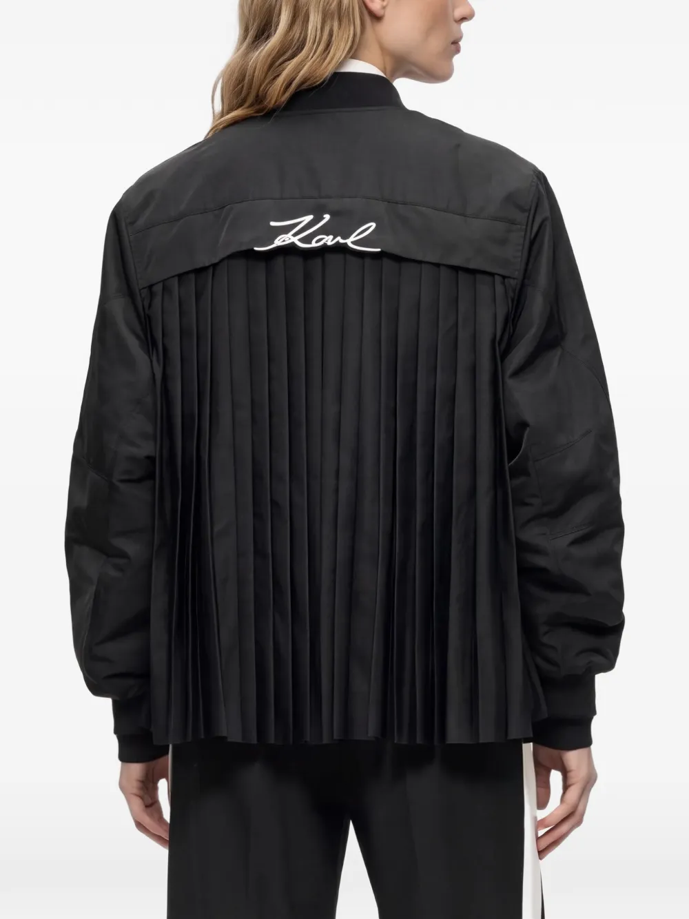 Karl Lagerfeld pleated-back jacket Zwart
