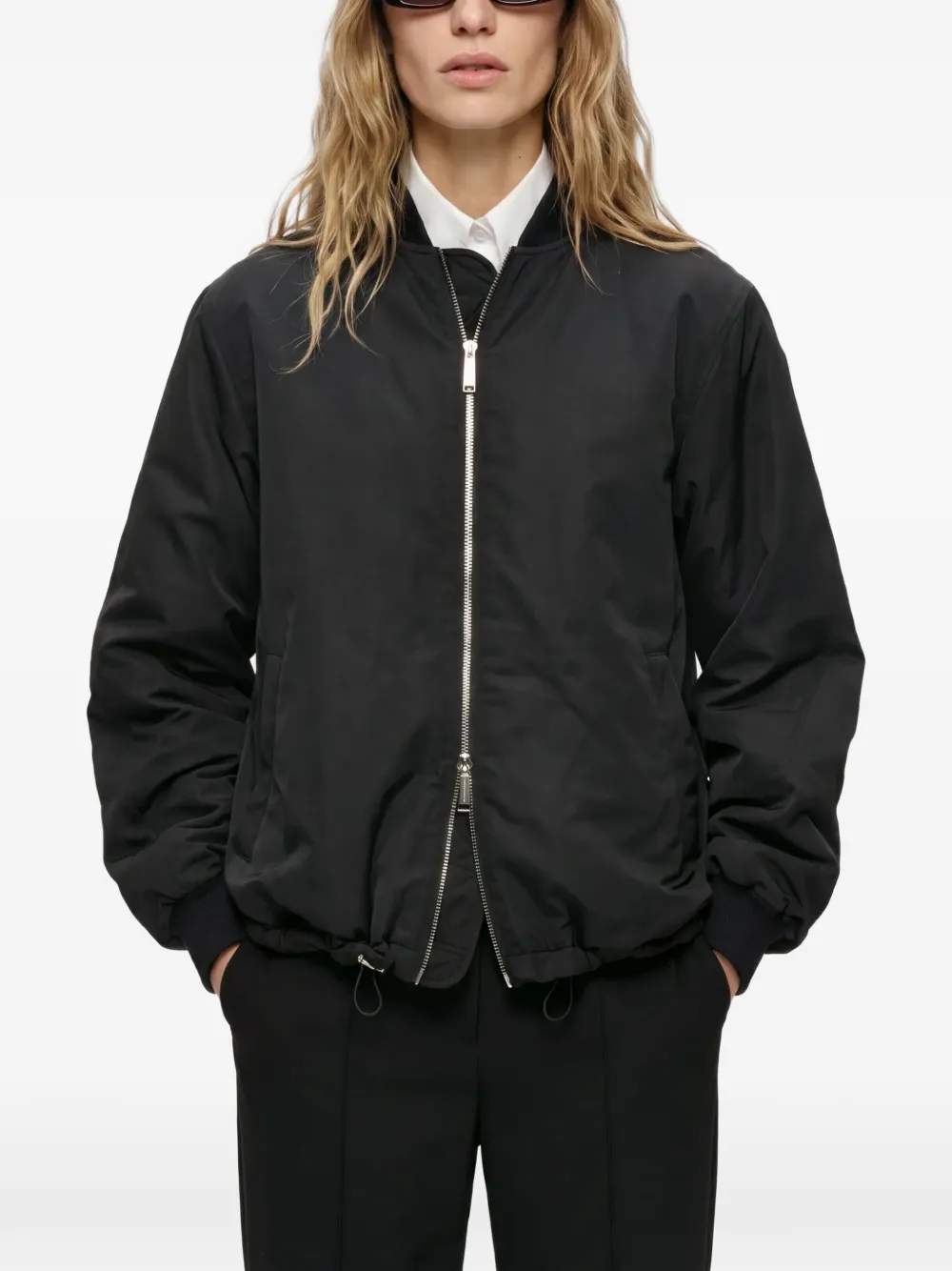Karl Lagerfeld pleated-back jacket Zwart
