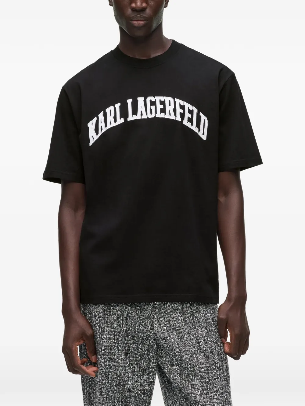 Karl Lagerfeld logo-print T-shirt Zwart