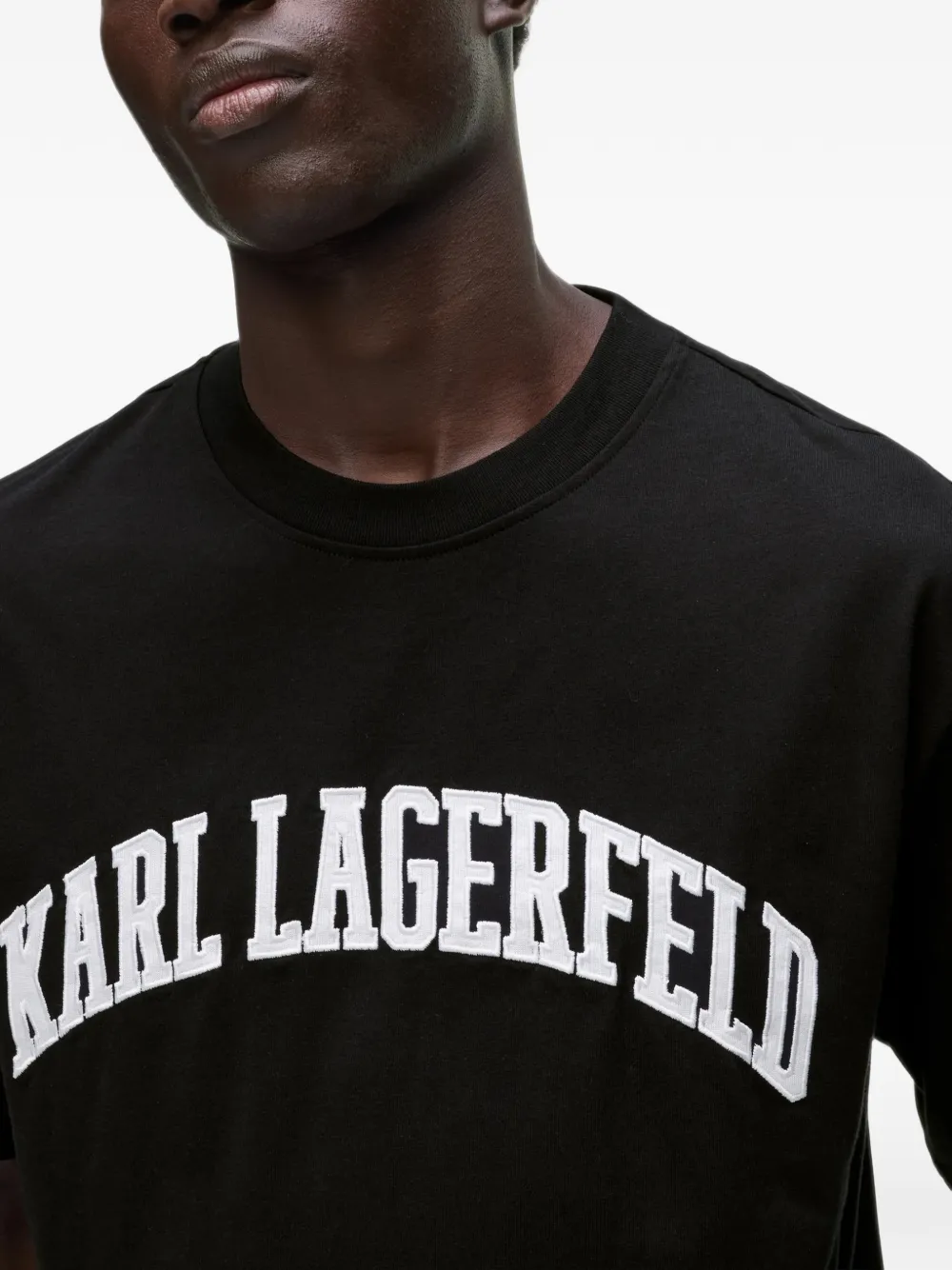 Karl Lagerfeld logo-print T-shirt Zwart