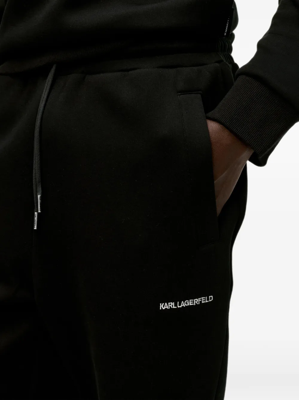 Karl Lagerfeld logo-print track pants Zwart