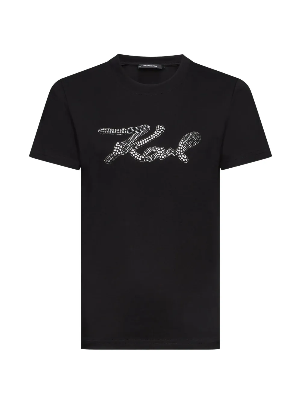Karl Lagerfeld rhinestone-embellished T-shirt Zwart