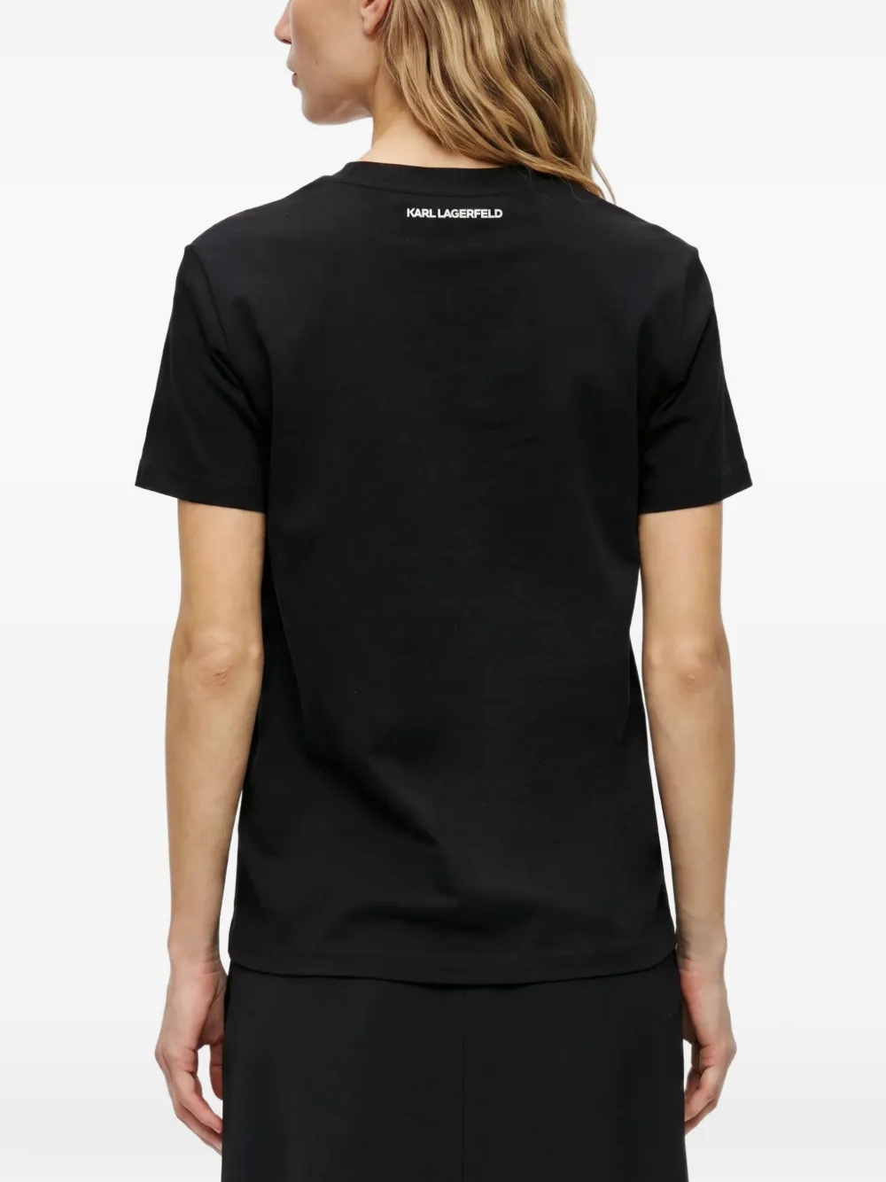 Karl Lagerfeld rhinestone-embellished T-shirt Zwart