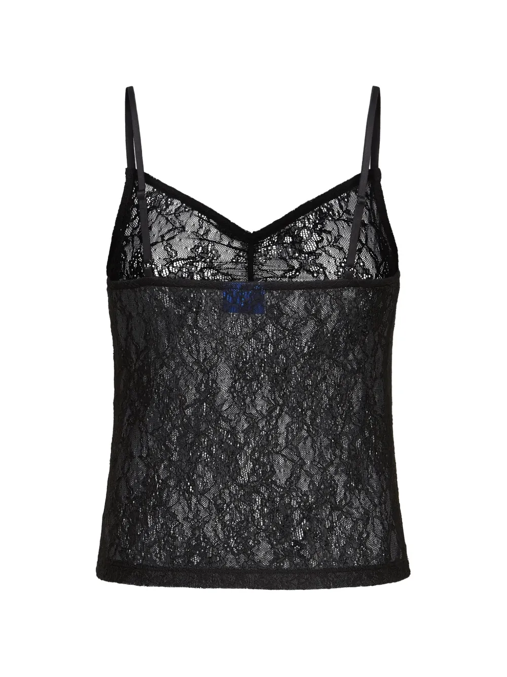 Karl Lagerfeld Jeans lace-overlay camisole top Zwart