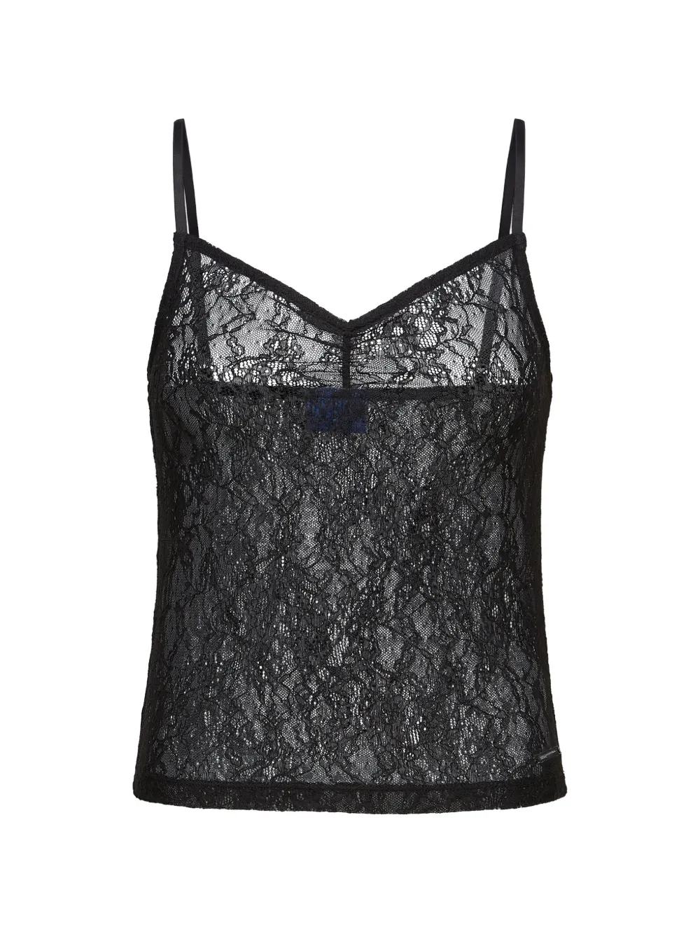 Karl Lagerfeld Jeans lace-overlay camisole top - Nero