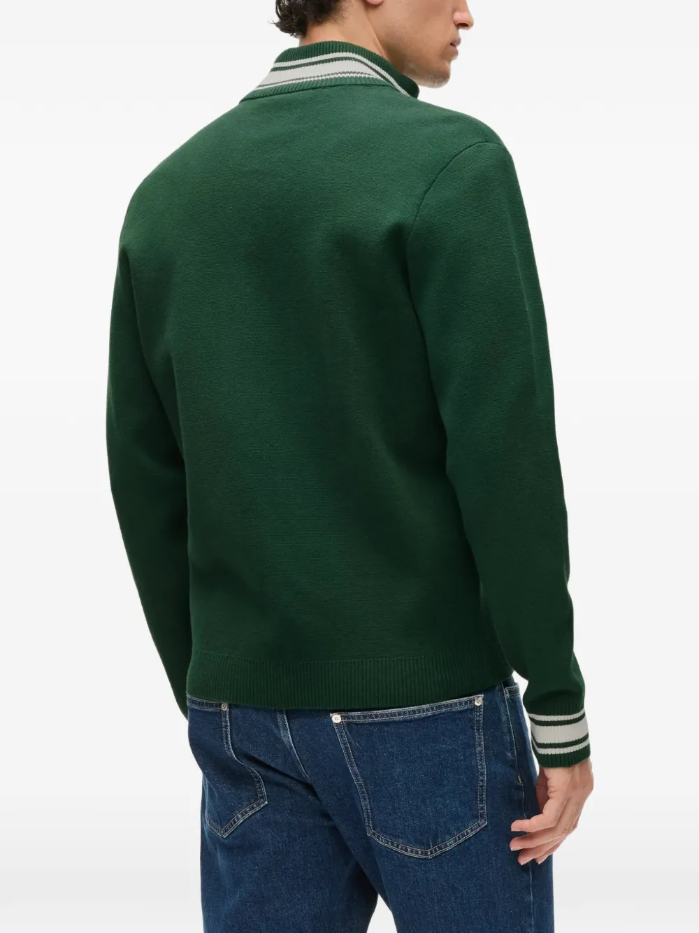 Karl Lagerfeld Ikon knitted zip-up jacket Groen