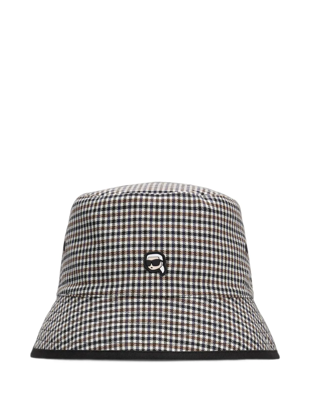 Karl Lagerfeld Ikon reversible checked bucket hat Zwart