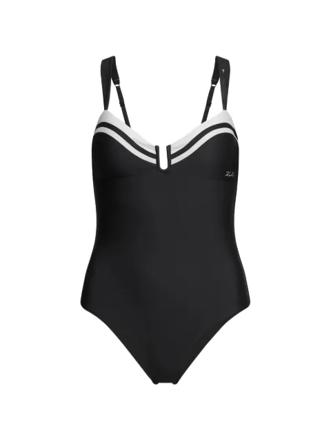 Karl Lagerfeld contrast-trim swimsuit