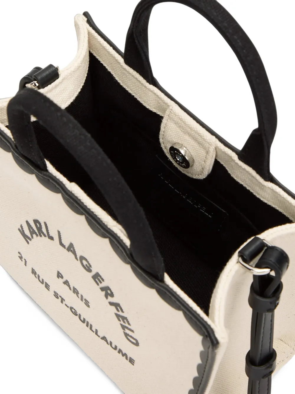 Karl Lagerfeld mini Rue St-Guillaume scalloped tote bag Beige