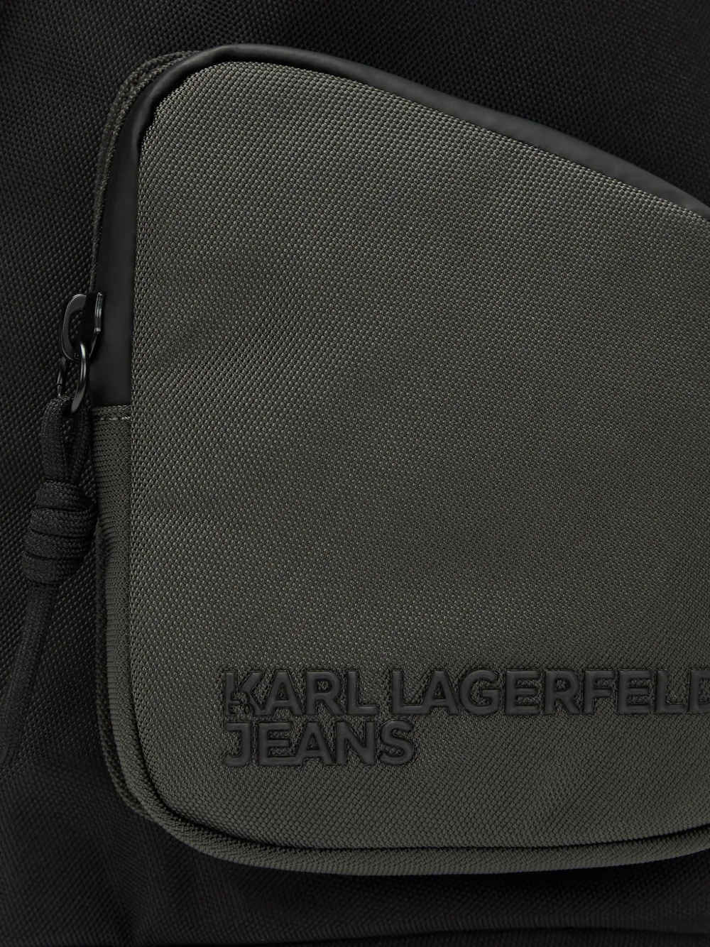 Karl Lagerfeld Jeans logo-patch messenger bag Zwart