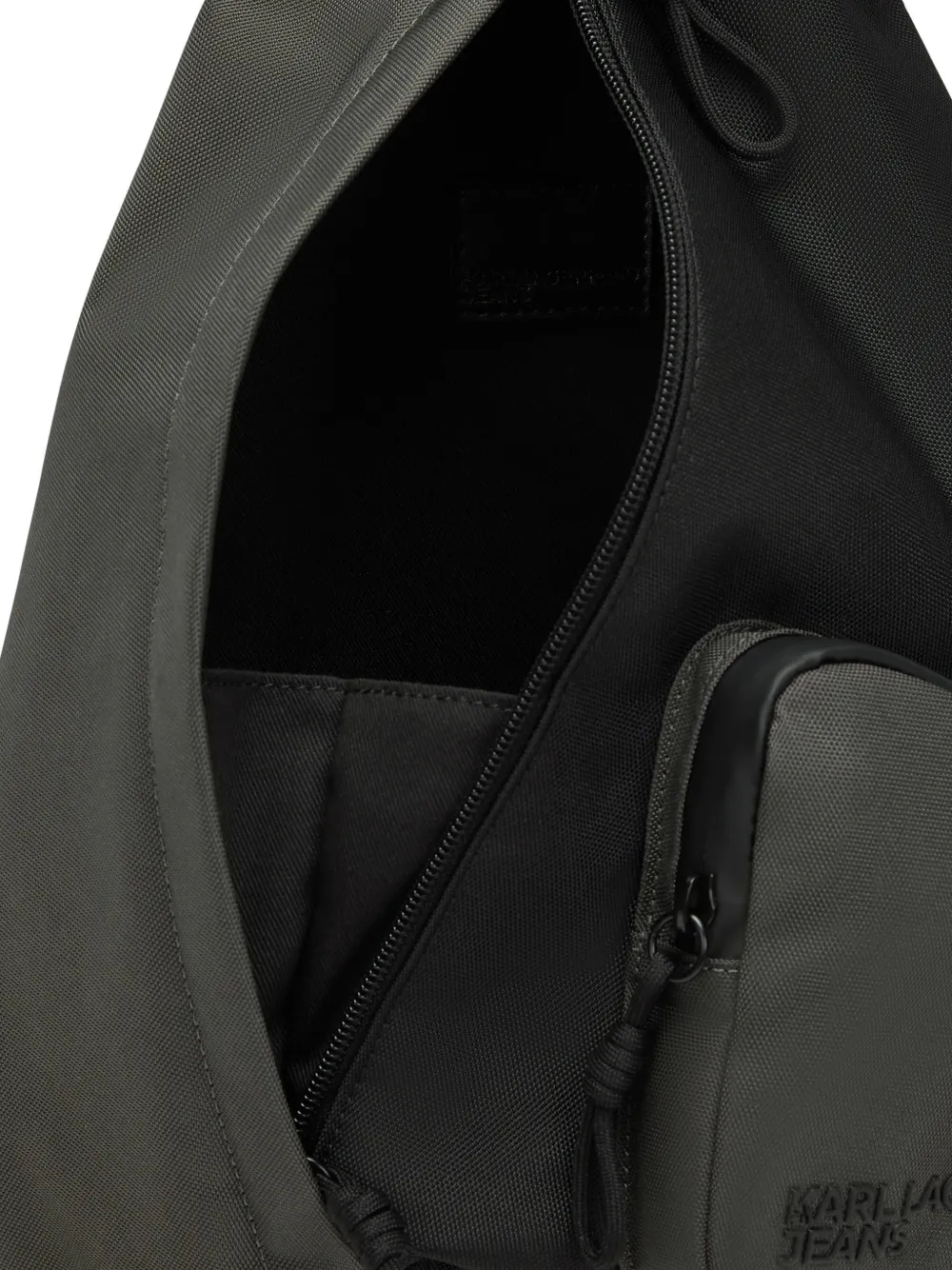 Karl Lagerfeld Jeans logo-patch messenger bag Zwart