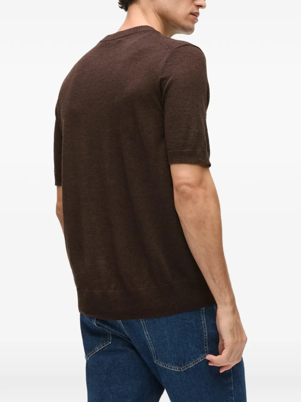 Karl Lagerfeld monogram merino-wool T-shirt Bruin
