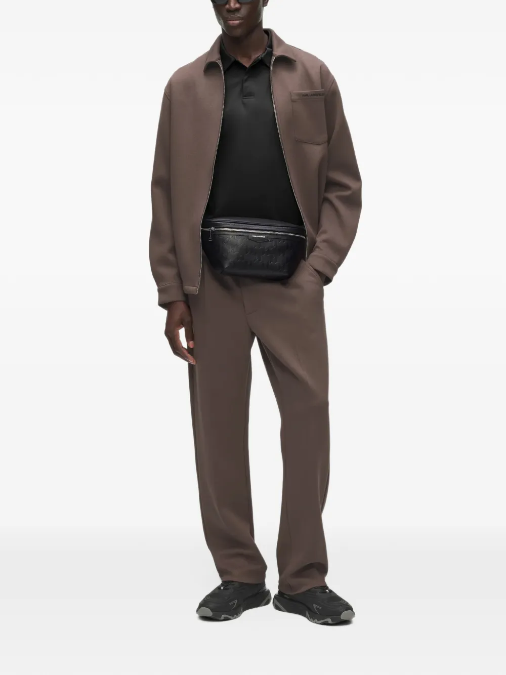 Karl Lagerfeld K Loom leather belt bag Zwart