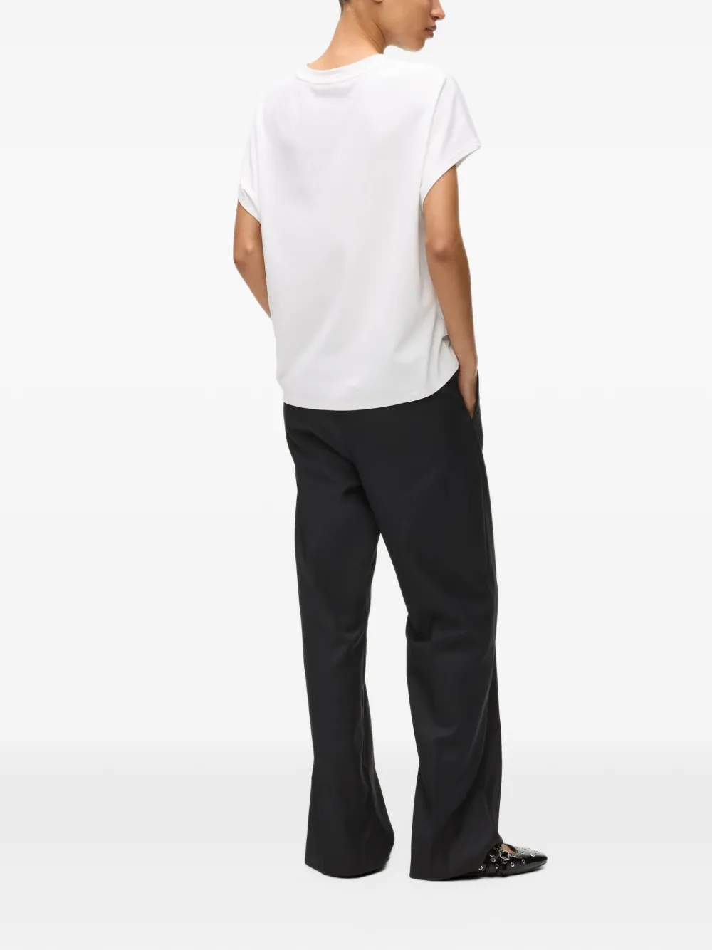Karl Lagerfeld exposed zip tailored pants Zwart