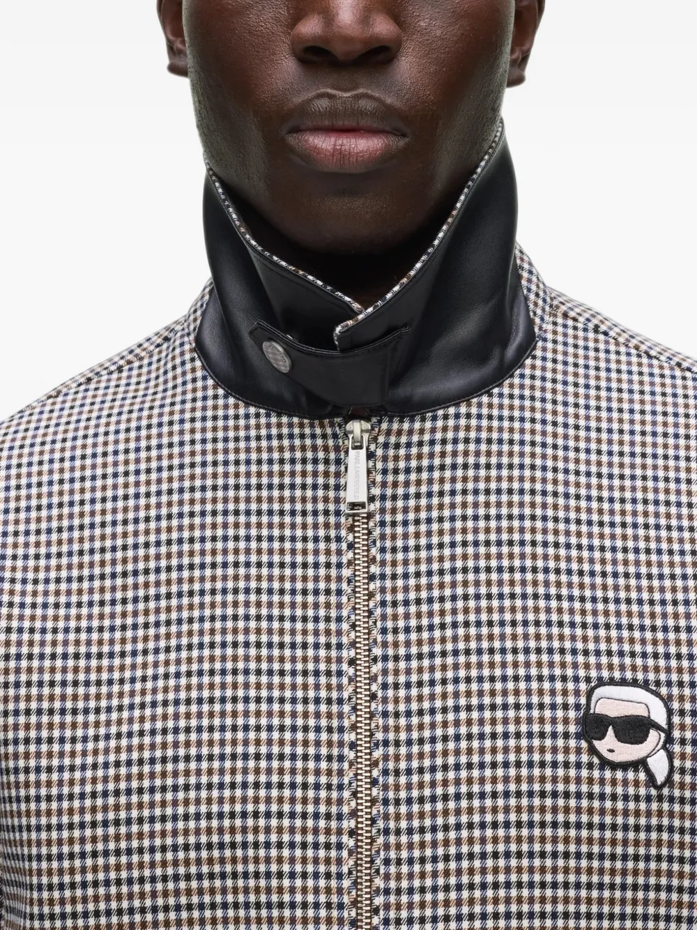 Karl Lagerfeld Ikon checked jacket Wit