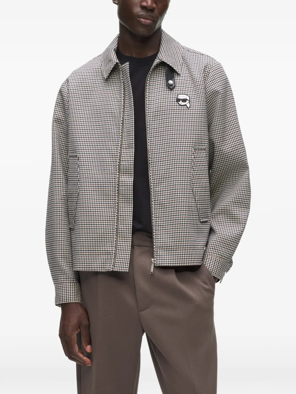 Karl Lagerfeld Ikon checked jacket Wit