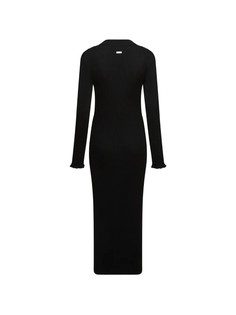 Karl Lagerfeld Jeans ribbed-knit polo-collar midi dress Zwart