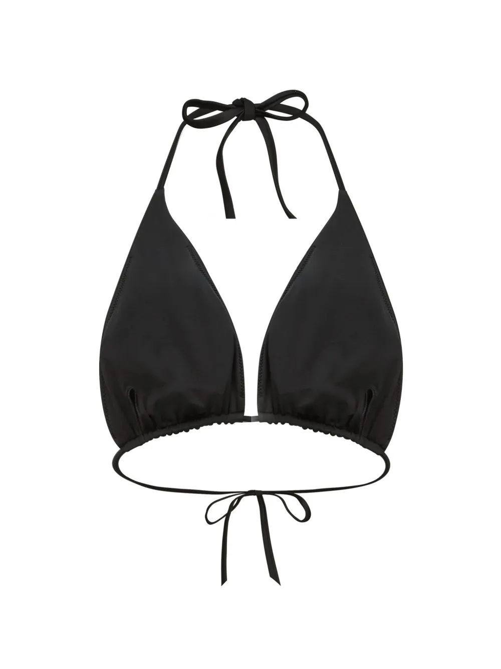 Karl Lagerfeld Signature studded bikini top Zwart
