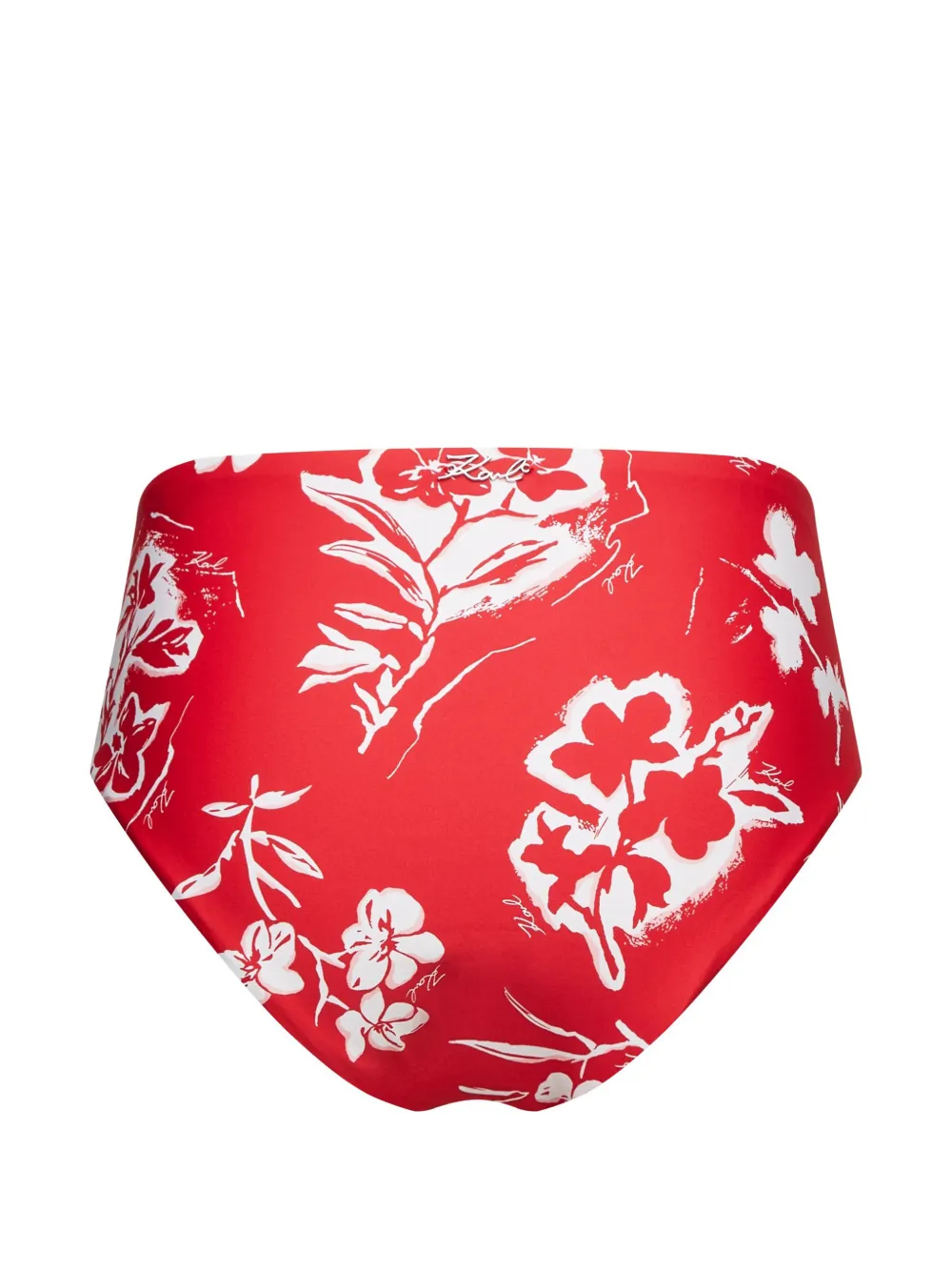 Karl Lagerfeld Signature ruched bikini bottoms - Rot