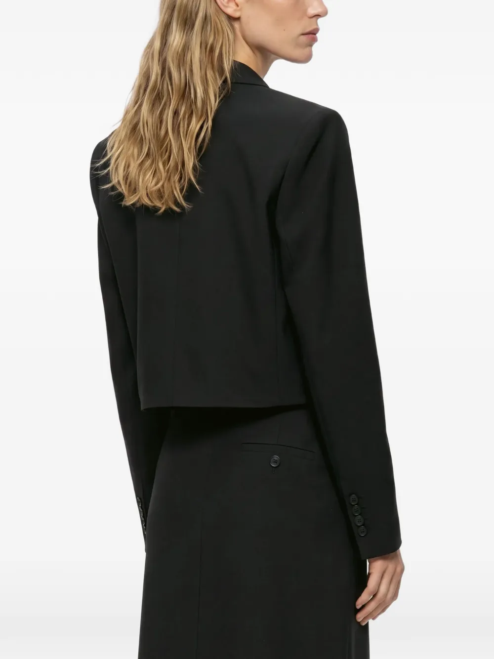Karl Lagerfeld cropped double-breasted blazer Zwart